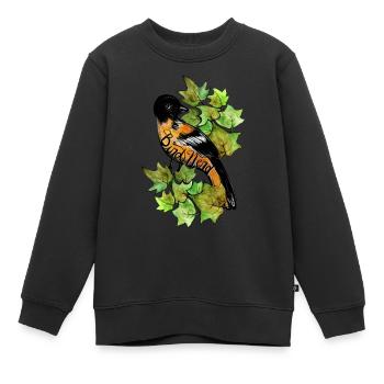 Nerd d’oiseaux - Sweat Premium enfant bio - noir - Devant - AI Model Kid Female (0cm)