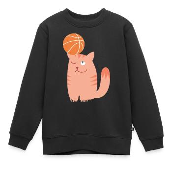 Ballsport - Kinder Premium Organic Sweatshirt - Schwarz - Vorne - AI Model Kid Female (0cm)