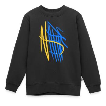 Ukrainian creativity - Kids Premium Organic Sweatshirt - black - Front - AI Model Kid Female (0cm)
