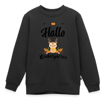 niedliches Reh Design mit Herbstmotiven - Kinder Premium Organic Sweatshirt - Schwarz - Vorne - AI Model Kid Female (0cm)