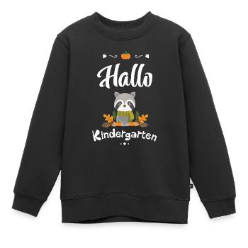 niedliches Waschbär Design mit Herbstmotiven - Kinder Premium Organic Sweatshirt - Schwarz - Vorne - AI Model Kid Female (0cm)