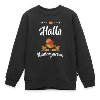 süßes Vogel Design mit Herbstmotiven - Kinder Premium Organic Sweatshirt - Schwarz - Vorne - AI Model Kid Female (0cm)