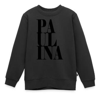 Paulina Name Vorname Moderne Schrift Wort Art - Kinder Premium Organic Sweatshirt - Schwarz - Vorne - AI Model Kid Female (0cm)