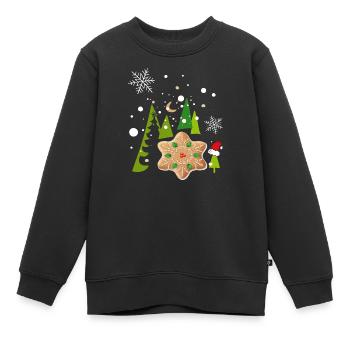 Avent, pain d’épices, biscuits - Sweat Premium enfant bio - noir - Devant - AI Model Kid Female (0cm)