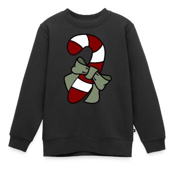 Candy cane - Kids Premium Organic Sweatshirt - black - Front - AI Model Kid Female (0cm)