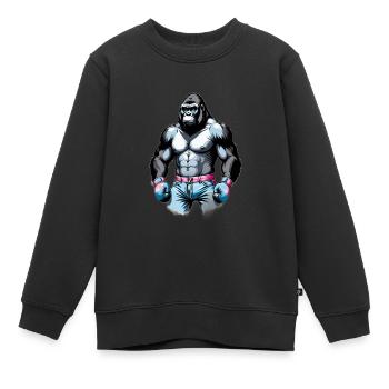 Gorilla-Boxen - Kinder Premium Organic Sweatshirt - Schwarz - Vorne - AI Model Kid Female (0cm)