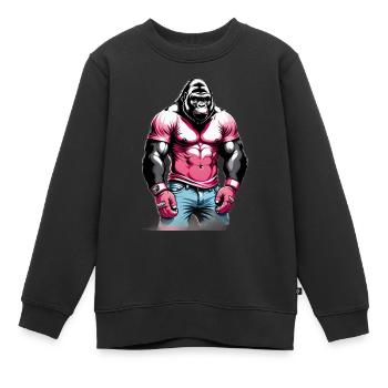 Gorilla Boxer Boxen - Kinder Premium Organic Sweatshirt - Schwarz - Vorne - AI Model Kid Female (0cm)