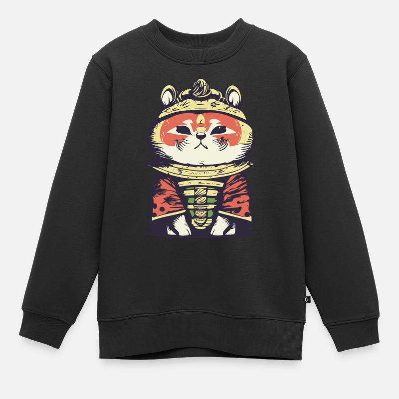 Panda roux samouraï - Sweat Premium enfant bio - noir