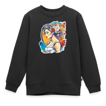 Braut - Kinder Premium Organic Sweatshirt - Schwarz - Vorne - AI Model Kid Female (0cm)