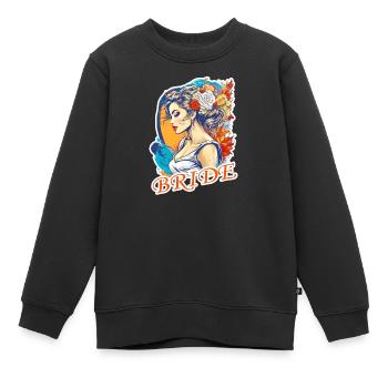 Braut - Kinder Premium Organic Sweatshirt - Schwarz - Vorne - AI Model Kid Female (0cm)