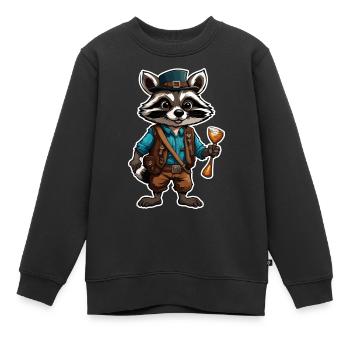 Lederhosen / Animal / Costume traditionnel / Tradition / Raton laveur - Sweat Premium enfant bio - noir - Devant - AI Model Kid Female (0cm)