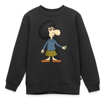 MRS NOSE - Kids Premium Organic Sweatshirt - black - Front - AI Model Kid Female (0cm)