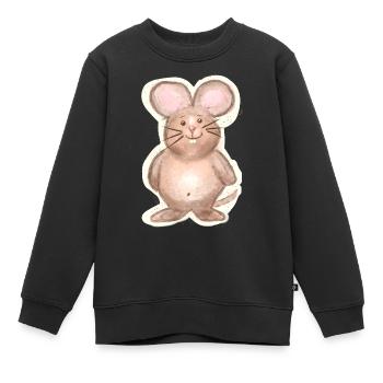 Souris - Sweat Premium enfant bio - noir - Devant - AI Model Kid Female (0cm)