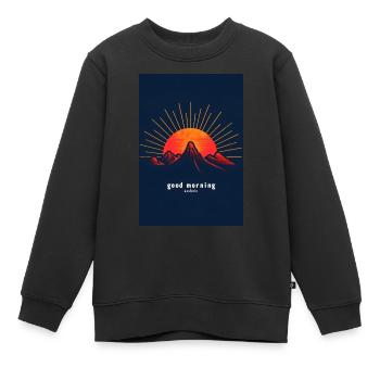 Grognements matinaux au lever du soleil - Sweat Premium enfant bio - noir - Devant - AI Model Kid Female (0cm)