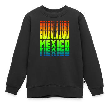 Guadalajara Mexiko Regenbogen Design - Kinder Premium Organic Sweatshirt - Schwarz - Vorne - AI Model Kid Female (0cm)