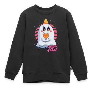Süsses oder Saures Halloween Geist - Kinder Premium Organic Sweatshirt - Schwarz - Vorne - AI Model Kid Female (0cm)