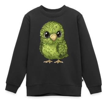 Kakapo - der süße Vogel aus Neuseeland - Kinder Premium Organic Sweatshirt - Schwarz - Vorne - AI Model Kid Female (0cm)