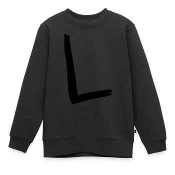 Buchstaben L - Kinder Premium Organic Sweatshirt - Schwarz - Vorne - AI Model Kid Female (0cm)