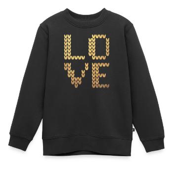 Love Gold Strick Liebe Luxus Strick exklusiv - Kinder Premium Organic Sweatshirt - Schwarz - Vorne - AI Model Kid Female (0cm)