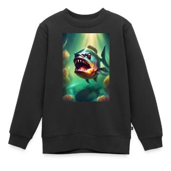 Abnorme Monsterfische - Kinder Premium Organic Sweatshirt - Schwarz - Vorne - AI Model Kid Female (0cm)