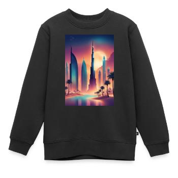 Paysage urbain coloré de l’est - Sweat Premium enfant bio - noir - Devant - AI Model Kid Female (0cm)