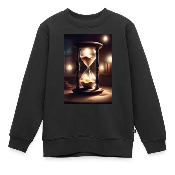 Eine alte Zeitmessmaschine, Sanduhr - Kinder Premium Organic Sweatshirt - Schwarz - Vorne - AI Model Kid Female (0cm)