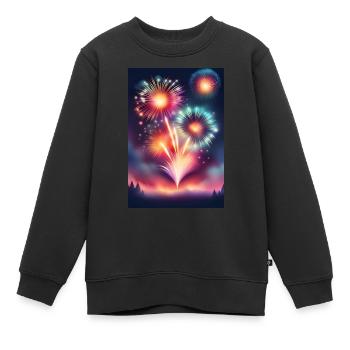 Funkelndes und farbenfrohes Feuerwerk - Kinder Premium Organic Sweatshirt - Schwarz - Vorne - AI Model Kid Female (0cm)