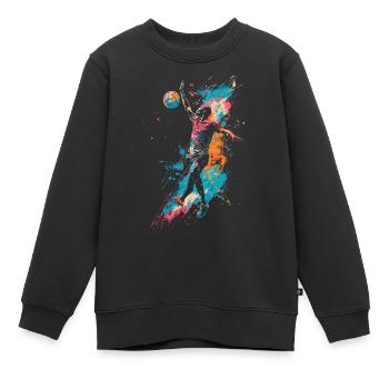 Volleyballspieler Streetart - Kinder Premium Organic Sweatshirt - Schwarz - Vorne - AI Model Kid Female (0cm)