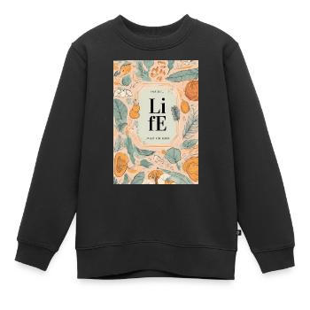 Life Grow - Kinder Premium Organic Sweatshirt - Schwarz - Vorne - AI Model Kid Female (0cm)