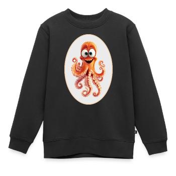 Tintenfisch - Kinder Premium Organic Sweatshirt - Schwarz - Vorne - AI Model Kid Female (0cm)