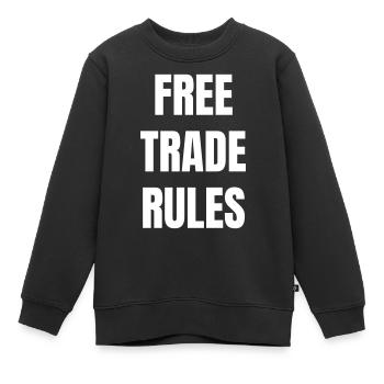 Règles du libre-échange - Sweat Premium enfant bio - noir - Devant - AI Model Kid Female (0cm)
