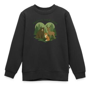 Protéger leur maison - Sweat Premium enfant bio - noir - Devant - AI Model Kid Female (0cm)