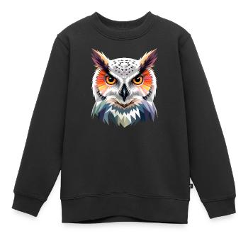 Chouette blanche Chouette Chouette Chouette Chouette Chouette Chouette des neiges - Sweat Premium enfant bio - noir - Devant - AI Model Kid Female (0cm)