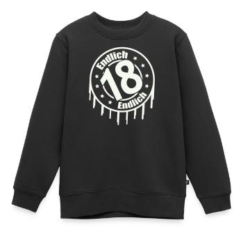 Endlich 18 - Kinder Premium Organic Sweatshirt - Schwarz - Vorne - AI Model Kid Female (0cm)