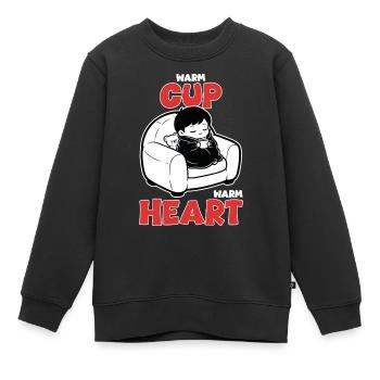 Warmgetränk-Teddy einhüllen - Kinder Premium Organic Sweatshirt - Schwarz - Vorne - AI Model Kid Female (0cm)