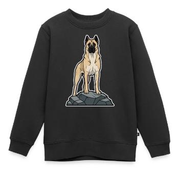 Anatolischer Schäferhund auf Schutzfelsen - Kinder Premium Organic Sweatshirt - Schwarz - Vorne - AI Model Kid Female (0cm)