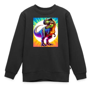 dinosaur - Kids Premium Organic Sweatshirt - black - Front - AI Model Kid Female (0cm)