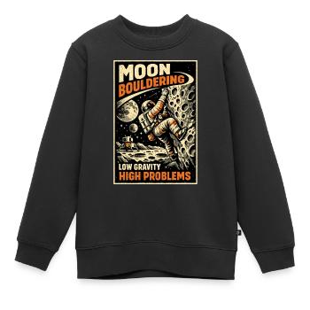 Moon Bouldering: Vintage Astronauten Kletter Shirt - Kinder Premium Organic Sweatshirt - Schwarz - Vorne - AI Model Kid Female (0cm)