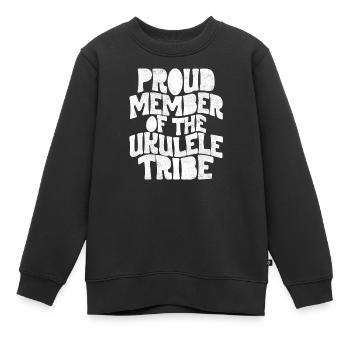 Proud Member of the Ukulele Tribe - weiss - Kinder Premium Organic Sweatshirt - Schwarz - Vorne - AI Model Kid Female (0cm)