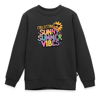 Sunny Summer Moments Vibes Summer Sun - Kids Premium Organic Sweatshirt - black - Front - AI Model Kid Female (0cm)