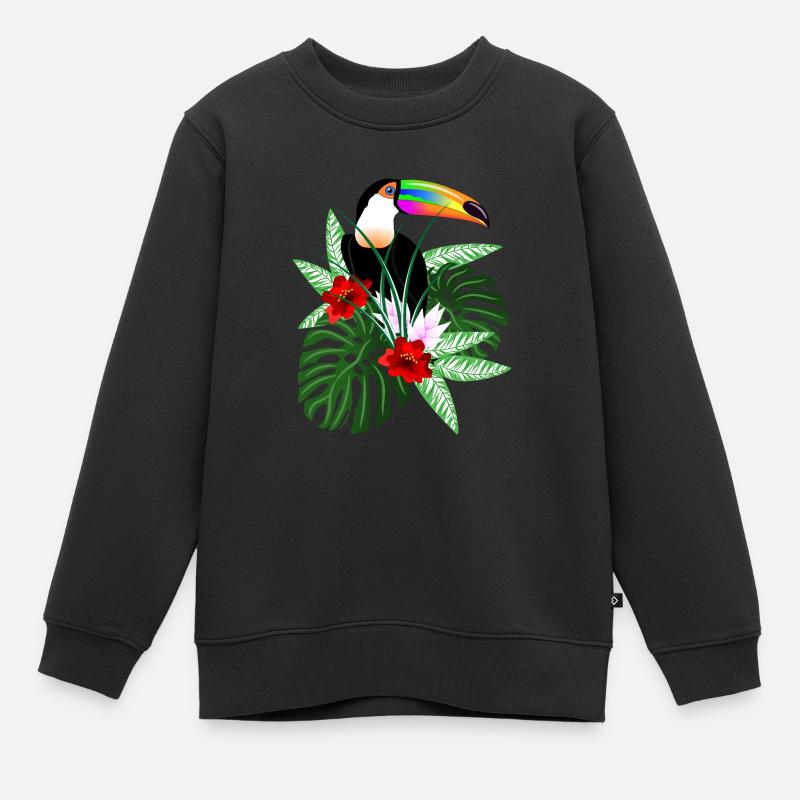 Toucan oiseau - Sweat Premium enfant bio - noir