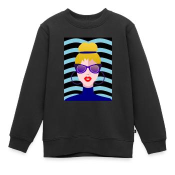FEMME. FILLE. ADOLESCENT. JOURNEE DE LA FEMME - Sweat Premium enfant bio - noir - Devant - AI Model Kid Female (0cm)