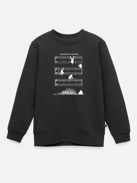 Sound Of Silence Notenblatt ohne Noten Schimpansen - Kinder Premium Organic Sweatshirt - Schwarz