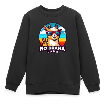 Kein Drama Lama - Kinder Premium Organic Sweatshirt - Schwarz - Vorne - AI Model Kid Female (0cm)