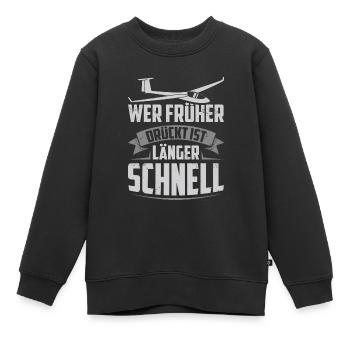 Segelflugzeuge - Kinder Premium Organic Sweatshirt - Schwarz - Vorne - AI Model Kid Female (0cm)