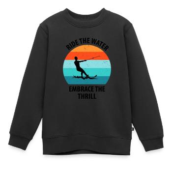 Wasserskier Wasserski Wasserskifahrer - Kinder Premium Organic Sweatshirt - Schwarz - Vorne - AI Model Kid Female (0cm)