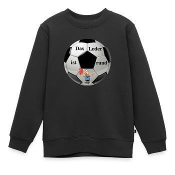 Das Leder ist rund - Kinder Premium Organic Sweatshirt - Schwarz - Vorne - AI Model Kid Female (0cm)