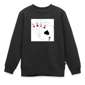 carré d as - Sweat Premium enfant bio - noir - Devant - AI Model Kid Female (0cm)