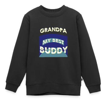 Grandpa my best Buddy, Erinnerungen, Geschenkidee - Kinder Premium Organic Sweatshirt - Schwarz - Vorne - AI Model Kid Female (0cm)