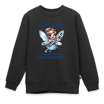 Vergiss Fee und Prinzessin - ich bin Ingenieur - Kinder Premium Organic Sweatshirt - Schwarz - Vorne - AI Model Kid Female (0cm)